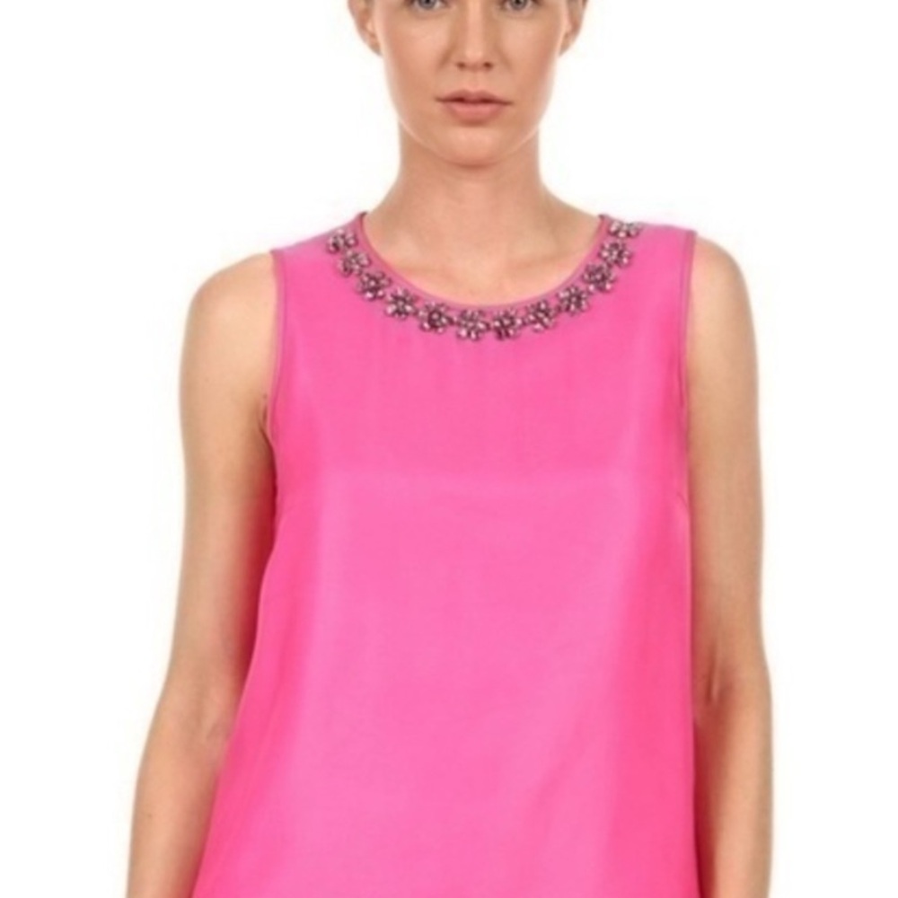 Kate Spade Bright Pink Embellished Blouse